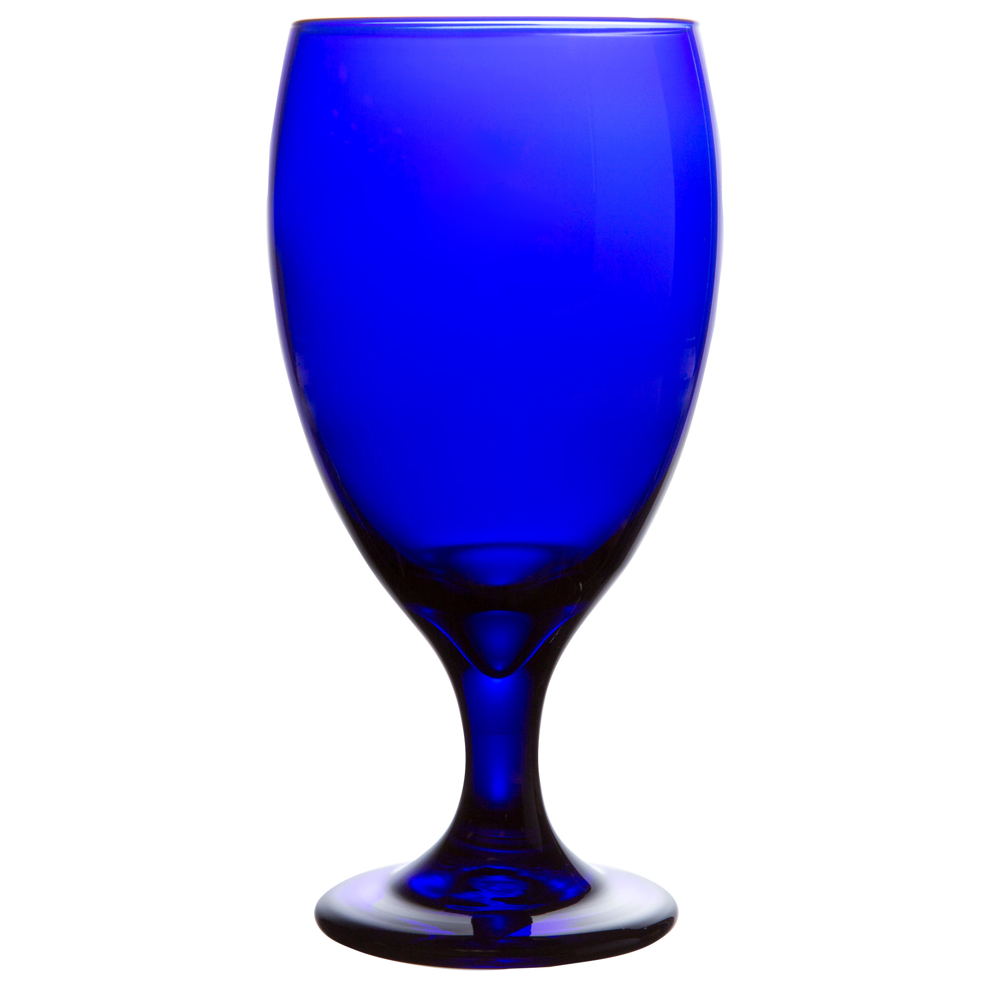Glass Stem Goblet Cobalt Blue Water 10.5 Oz