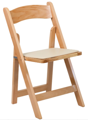 Chair &#8211; Wood Folding With Pad &#8211; Natural