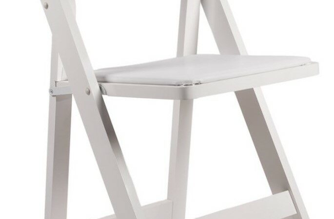 Chair &#8211; Resin Folding With Pad &#8211; White