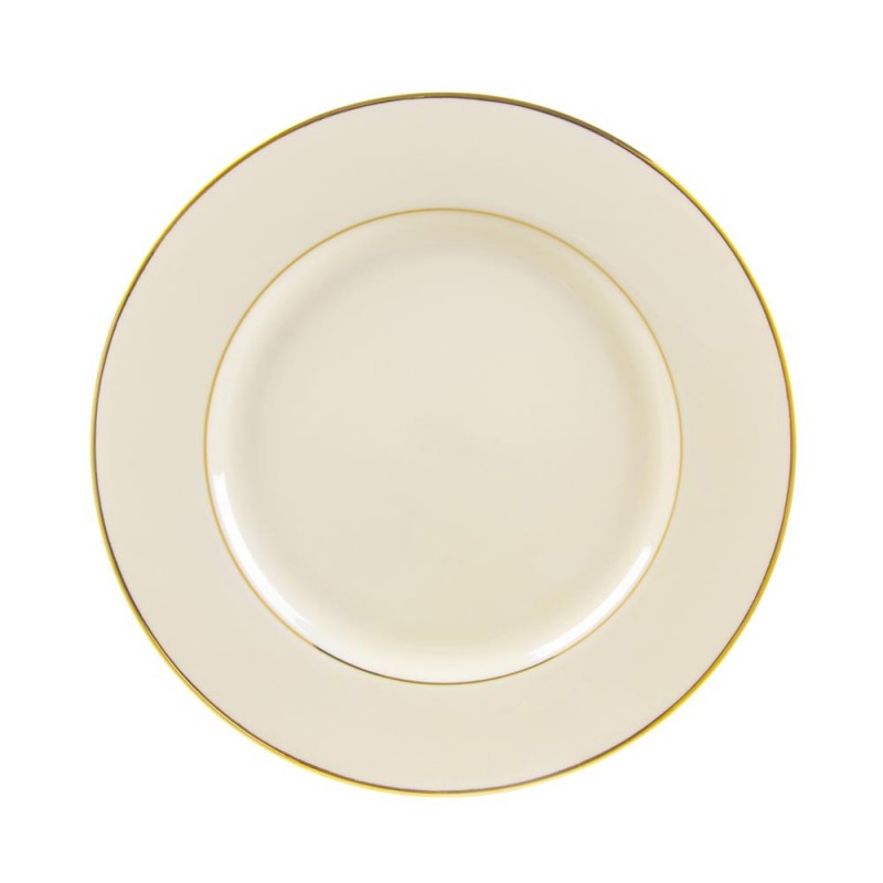 China Gold Rim Ivory Plate Dinner 10.25&#8243;