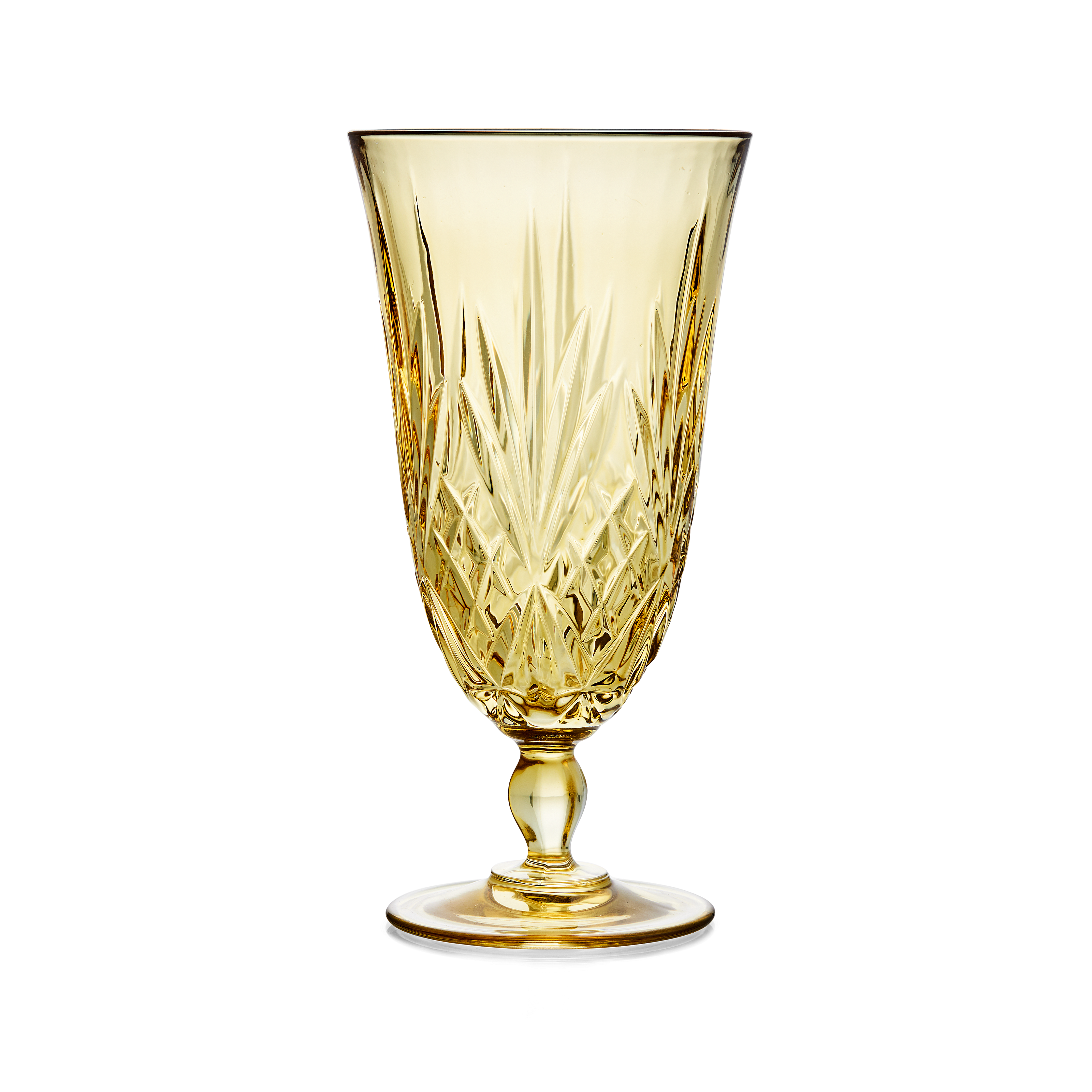 Glass St. Charles Stem Goblet Water Amber 13.5 Oz
