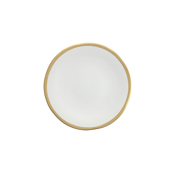 Organic Gold Rim Linen Plate Salad 8&#8243;