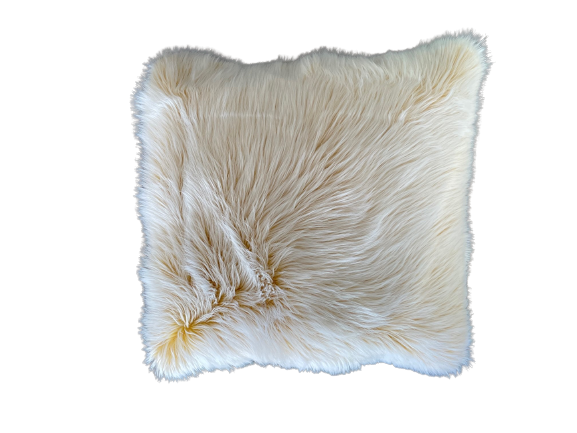 Pillow &#8211; Long Hair &#8211; White/Mustard &#8211; 22X22