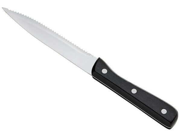 Knife Steak Stainless W/Black Handle 9 1/2&#8243;
